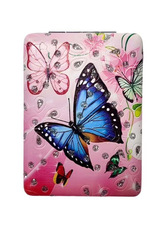 مرآة مكياج مستطيلة قابلة للطي ذات وجهين - مرآة صغيرة الحجم للتزيين مع تكبير 1×/2×، تصميم أنيق من جلد البولي يوريثان للسفر، والحقيبة، والجيب، وحقيبة اليد، وللعناية الشخصية اليومية - Image 4